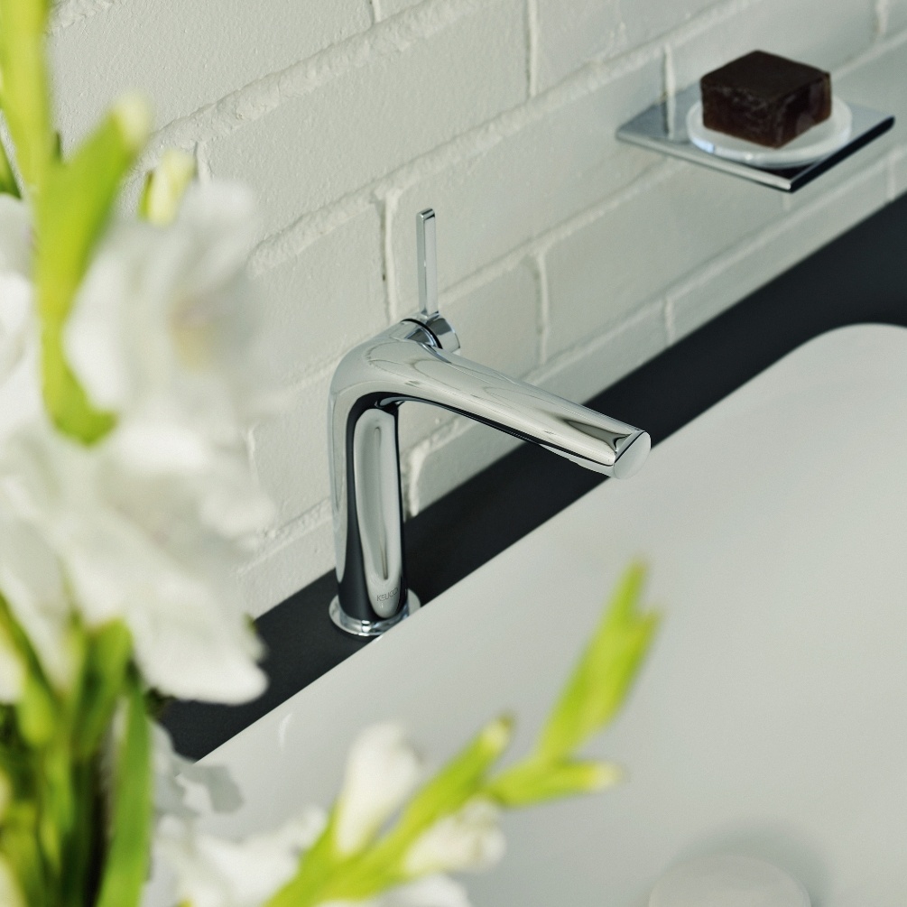 Product Lifestyle image of the Keuco Edition 400 Single Lever Basin Mixer 120 51504 010102